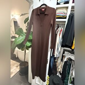 Staud Brown Knit Maxi Dress